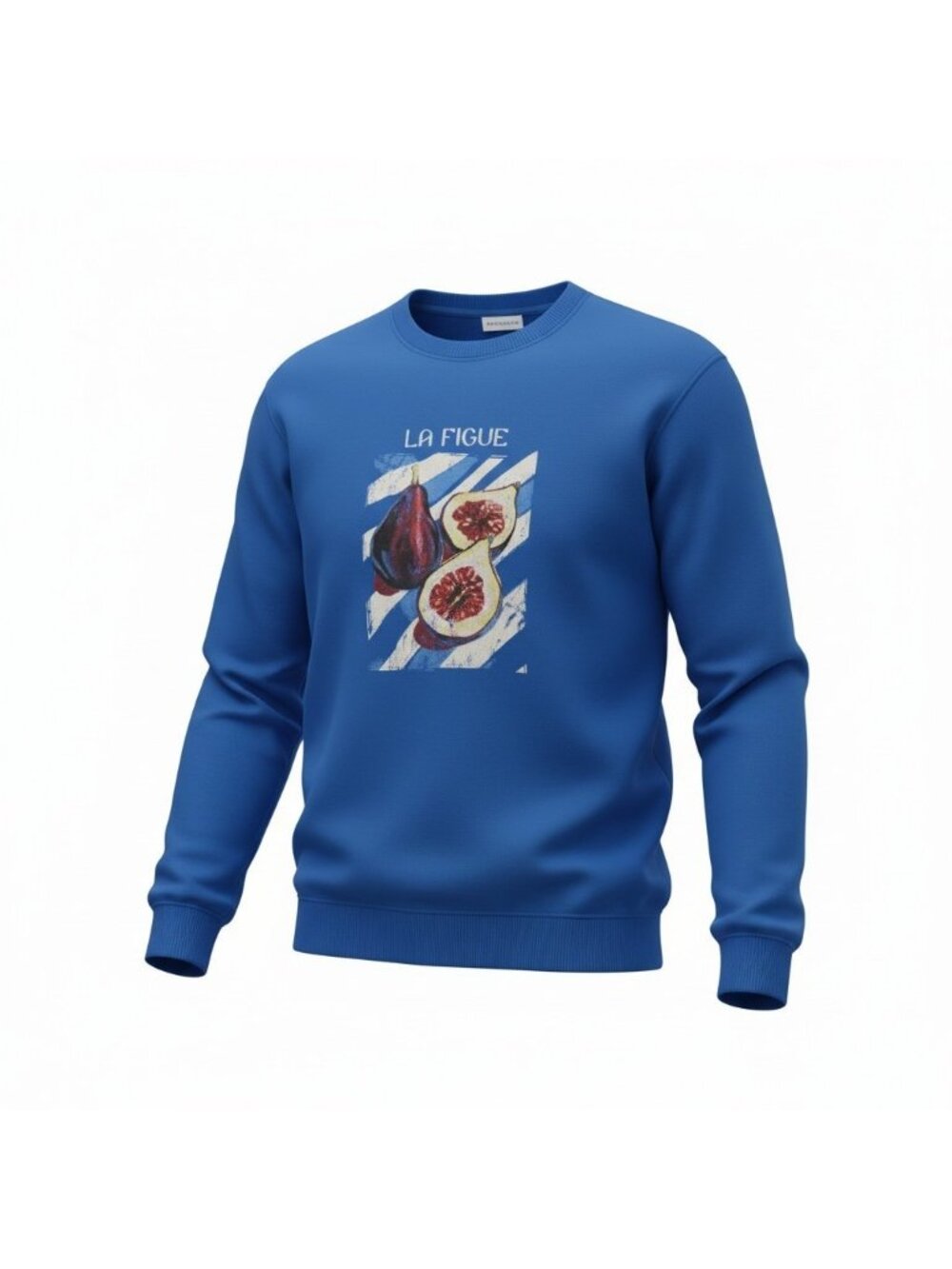 Anthropologie La Figue Graphic Sweatshirt Blue Fig Print Medium M NWT